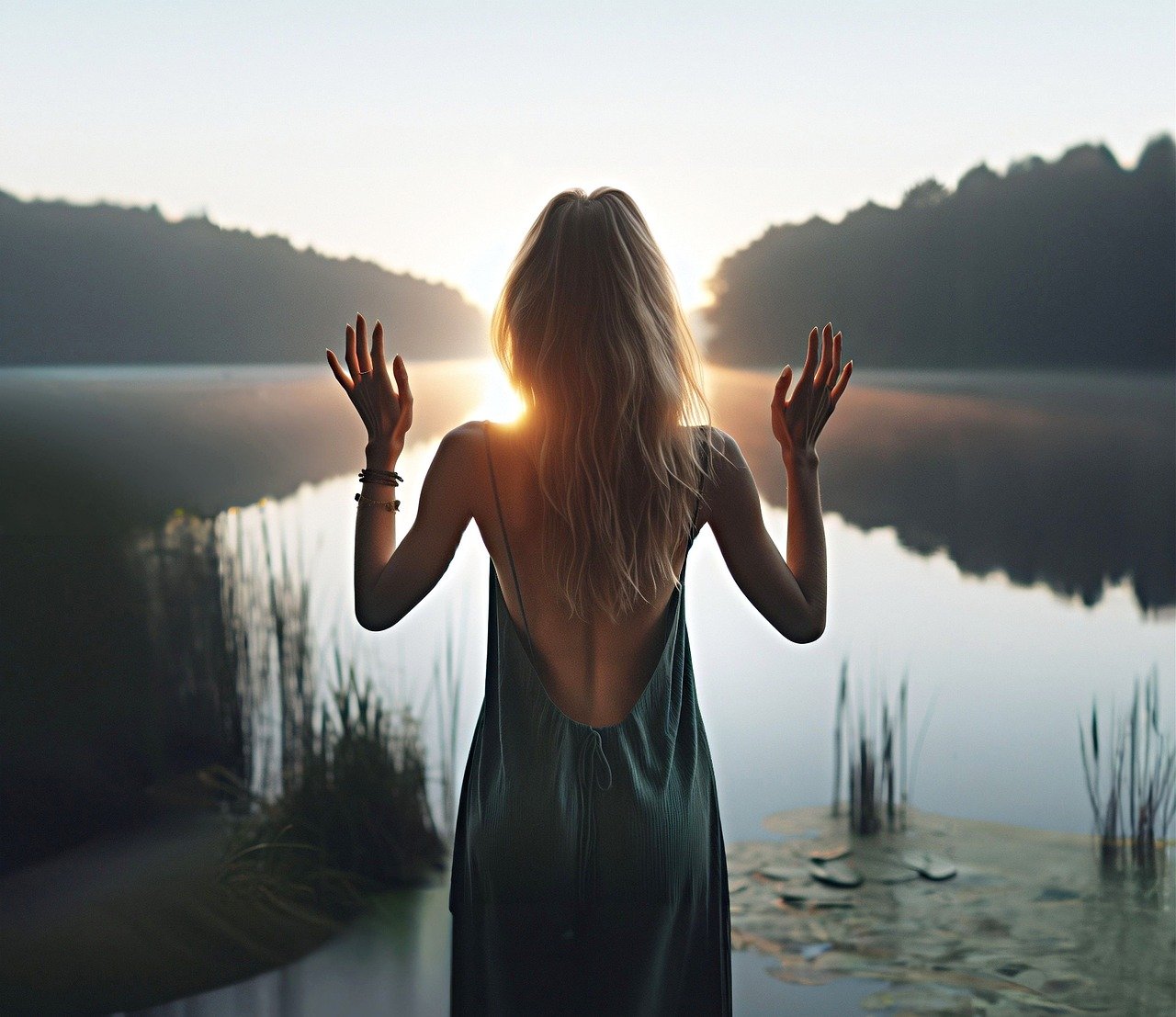 ai generated, woman, lake-8630404.jpg